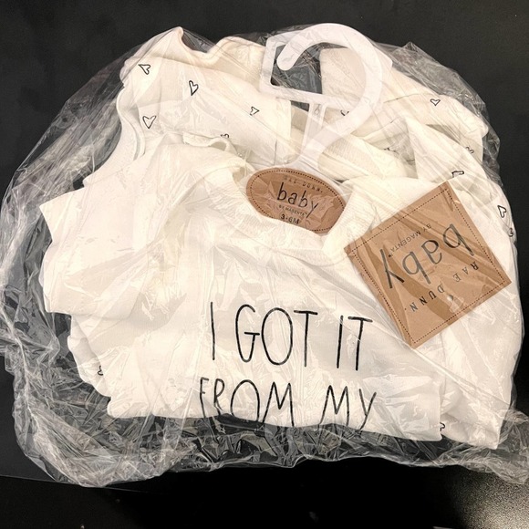 NWT Rae Dunn Baby Girl Onesie Set Infant 0 to 3 Months - Picture 2 of 3